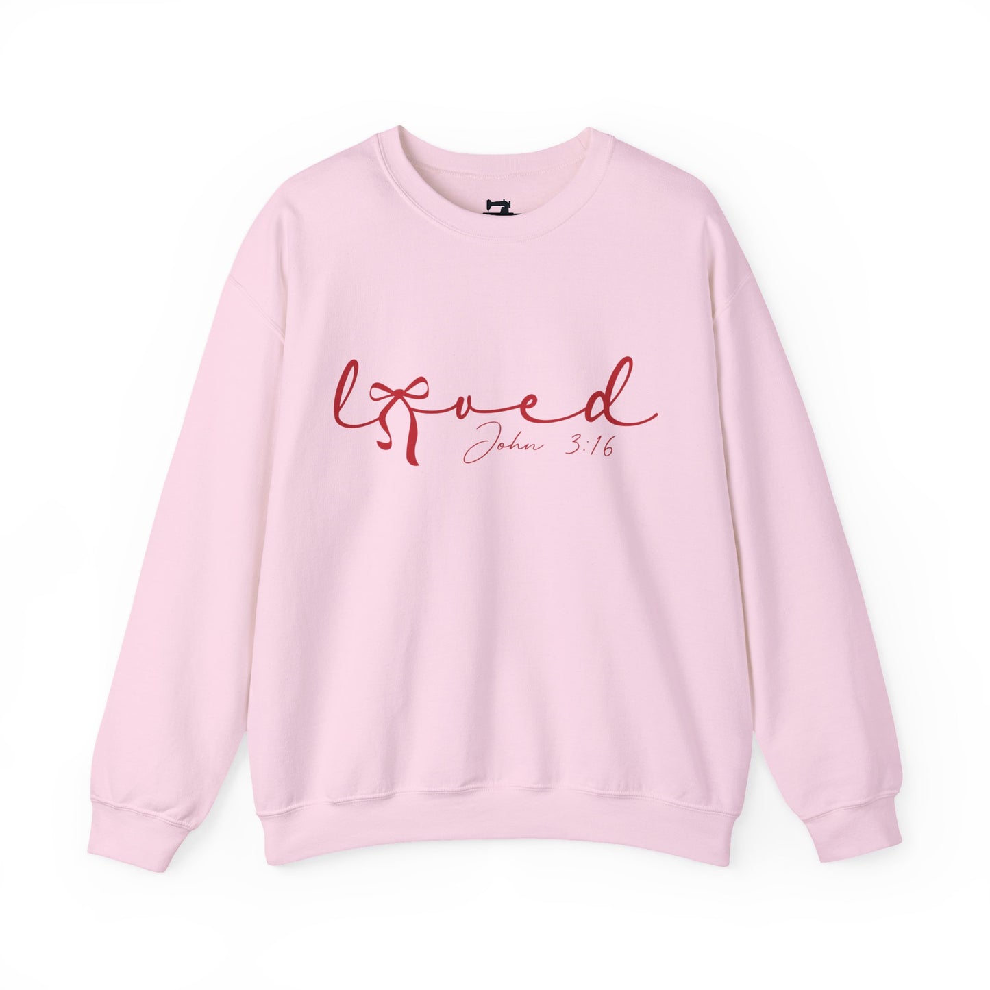 Loved Script Valentine's Sweatshirt - John 3:16 Christian Gift