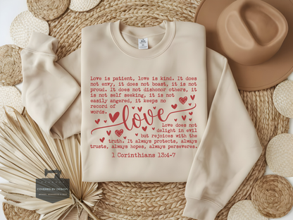 1 Corinthians 13 Love Verse Sweatshirt - Christian Scripture Crewneck