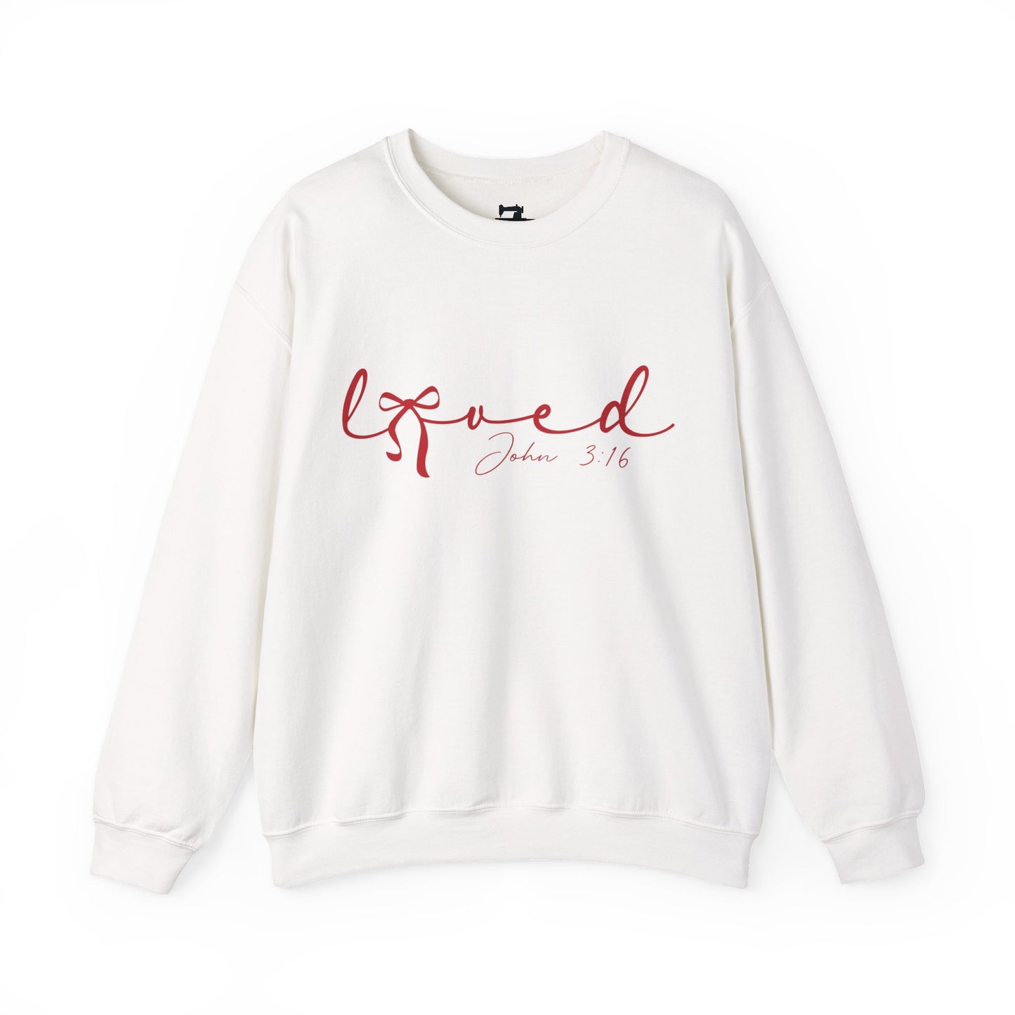 Loved Script Valentine's Sweatshirt - John 3:16 Christian Gift