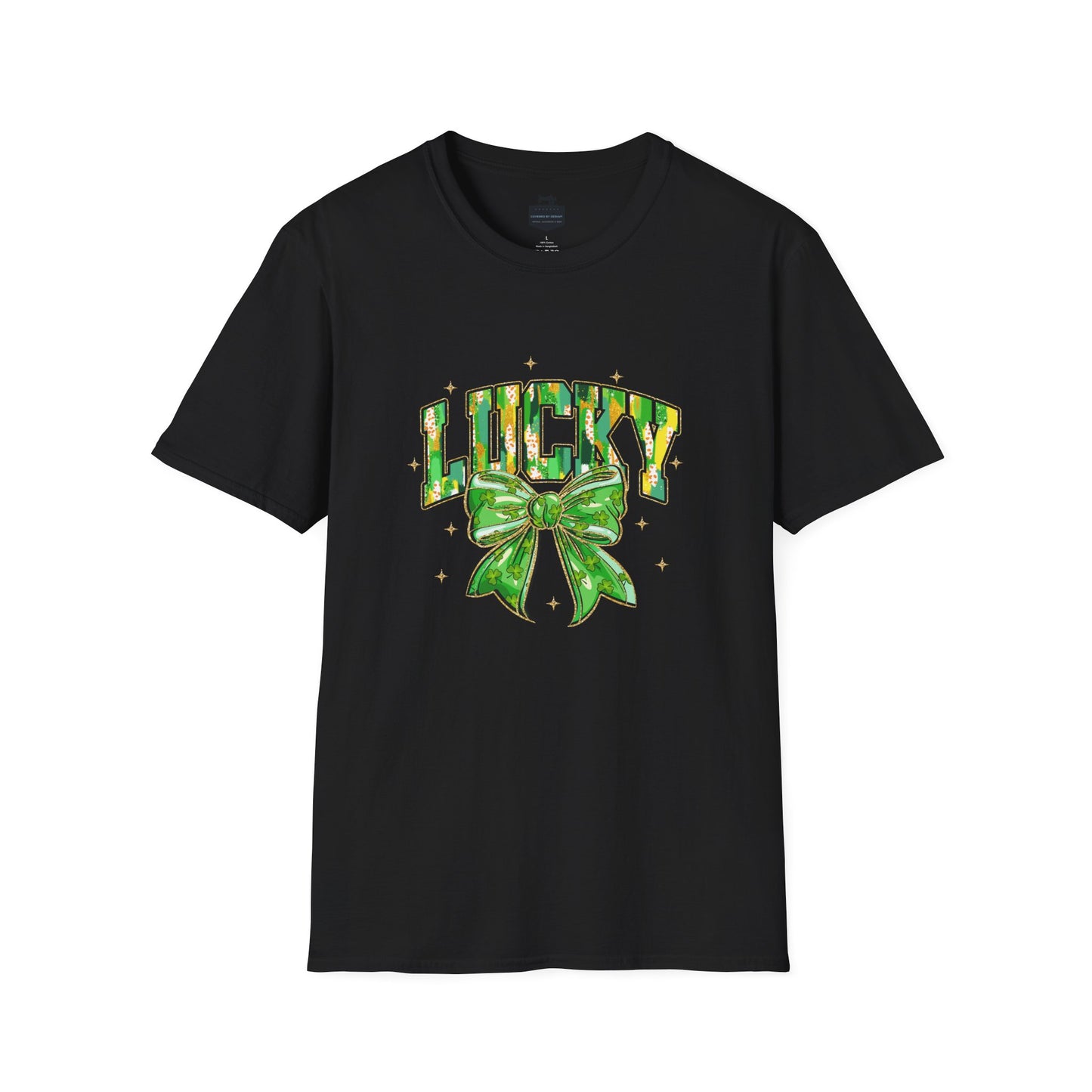 Lucky St. Patrick's T-Shirt, Coquette Bow, Unisex St. Paddy's Day Shirt, Green Bow Graphic Tee, Gift for her