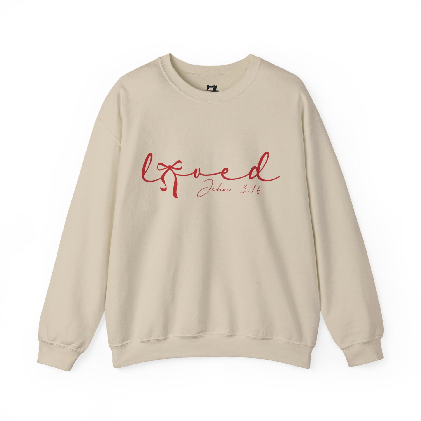 Loved Script Valentine's Sweatshirt - John 3:16 Christian Gift