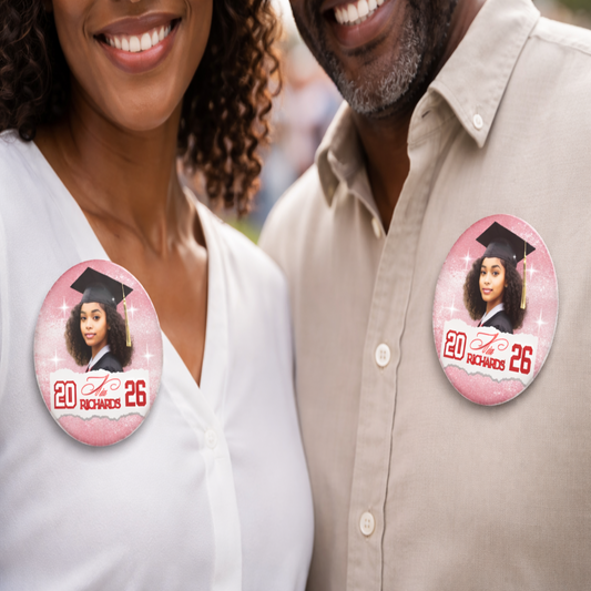 Custom Graduation Buttons-Quanties of 5