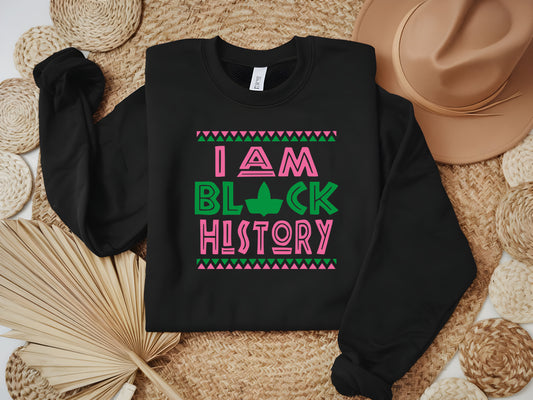 Pink & Green Legacy Crewneck, AKA-Inspired Black History Sweatshirt