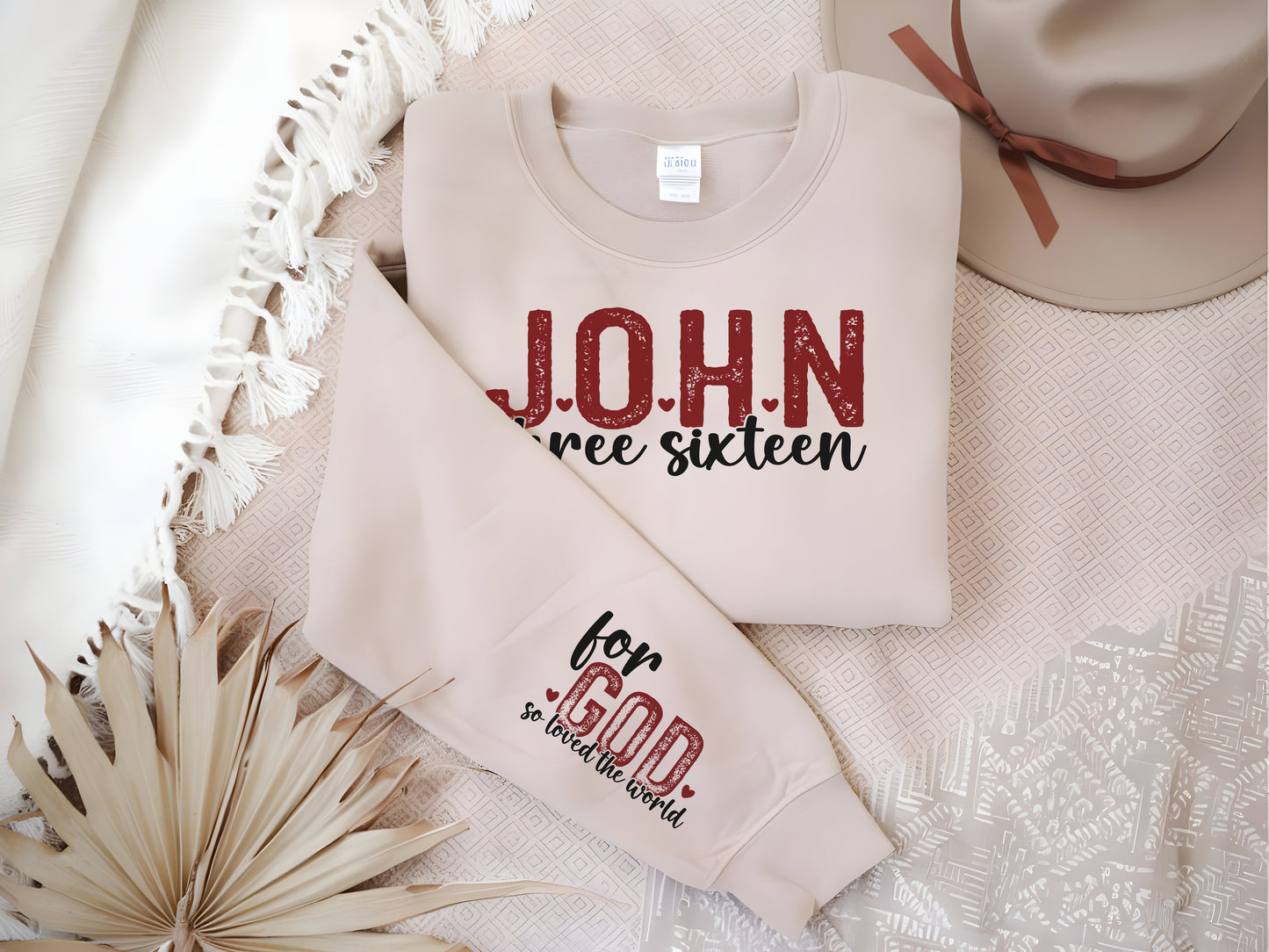 John 3:16 Valentine's Sweatshirt - Christian Love Bible Verse Sweater