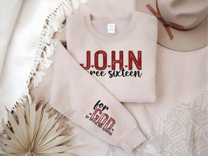 John 3:16 Valentine's Sweatshirt - Christian Love Bible Verse Sweater