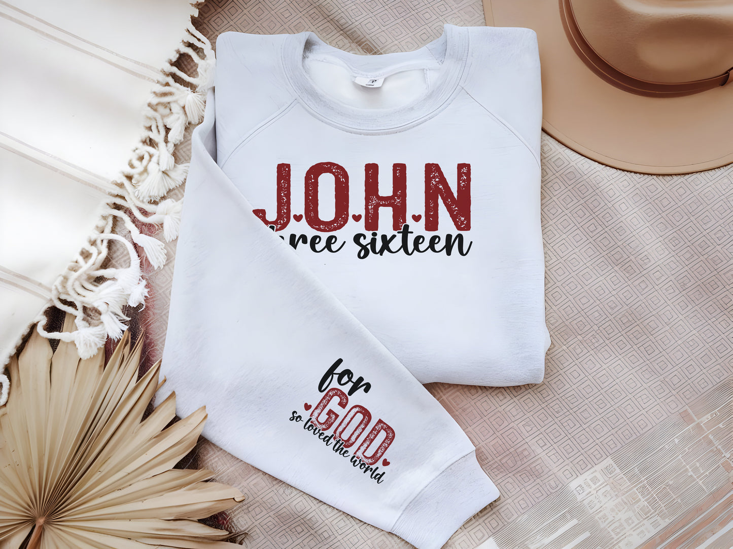 John 3:16 Valentine's Sweatshirt - Christian Love Bible Verse Sweater